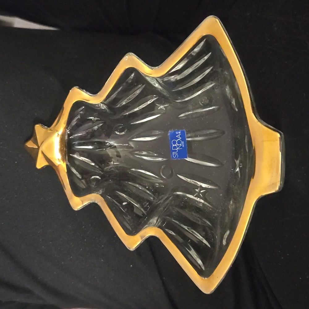 Christmas Tree Shape Candy Dish, Clear, Japan